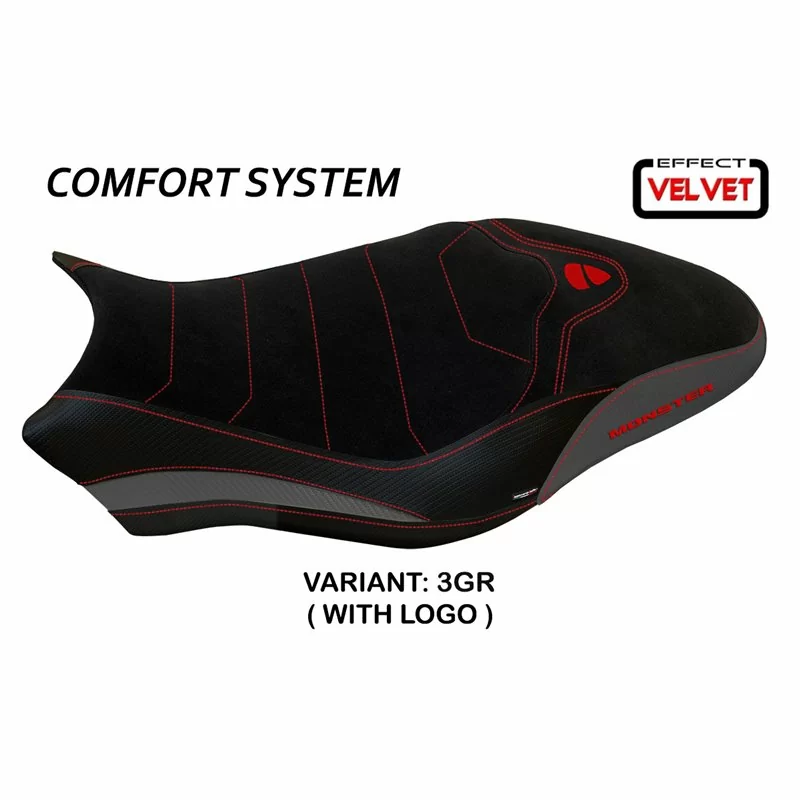 Sitzbezug mit Ducati Monster 821/1200 (17-20) - Ovada 1 Velvet KomfortSystem