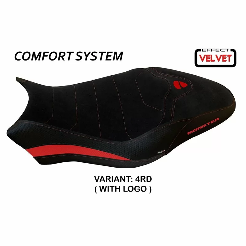 Sitzbezug mit Ducati Monster 821/1200 (17-20) - Ovada 2 Velvet KomfortSystem