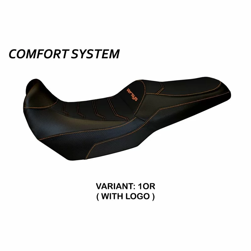 Funda de Asiento con Kawasaki Versys 1000 (11-18) - Lampedusa Total Black sistema de Comfort