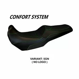 Funda de Asiento con Kawasaki Versys 1000 (11-18) - Lampedusa Total Black sistema de Comfort