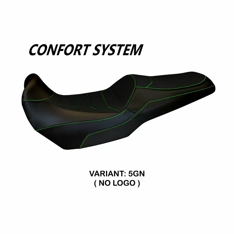 Funda de Asiento con Kawasaki Versys 1000 (11-18) - Lampedusa Total Black sistema de Comfort