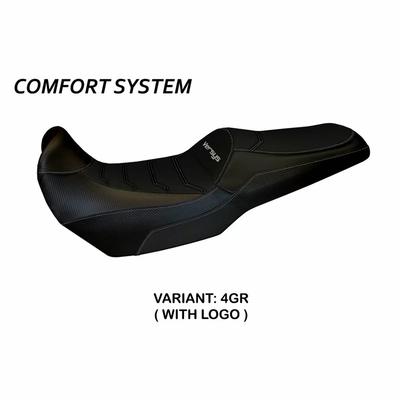 Funda de Asiento con Kawasaki Versys 1000 (19-21) - Malay Total Black sistema de Comfort