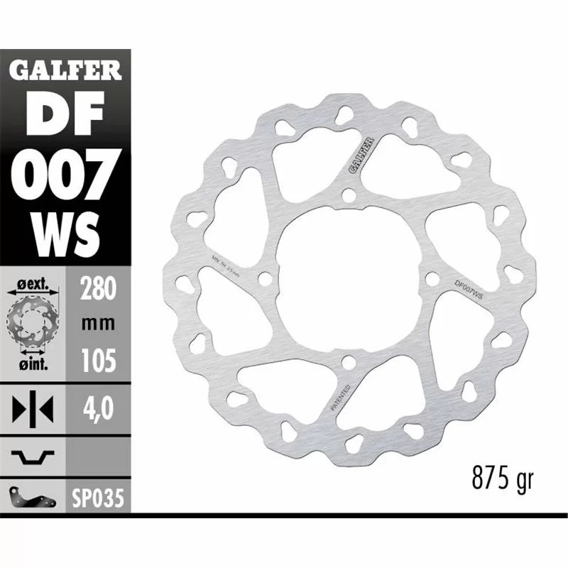 Galfer DF007WS Bremsscheibe Wave Fixiert