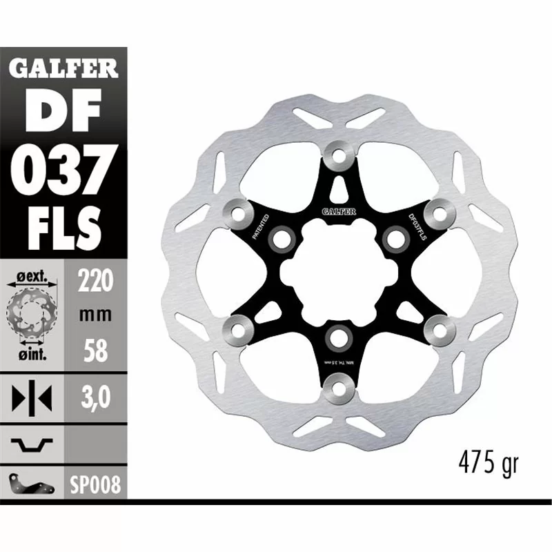 Galfer DF037FLS Disque de Frein Wave Flottant