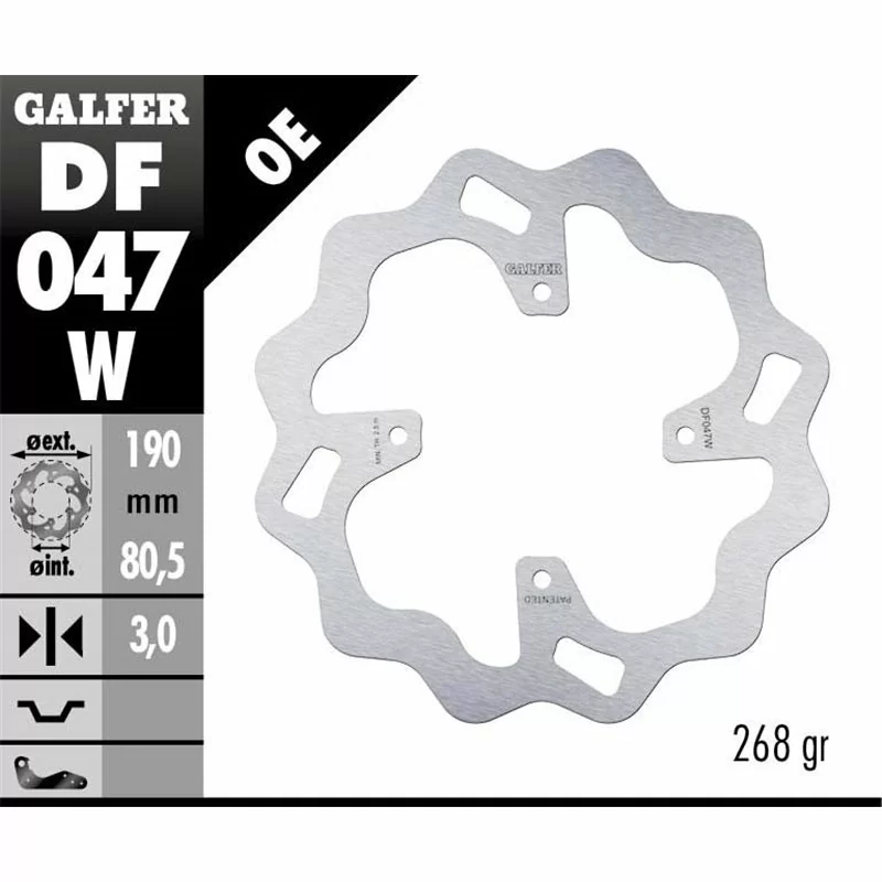 Galfer DF047W Bremsscheibe Wave Fixiert