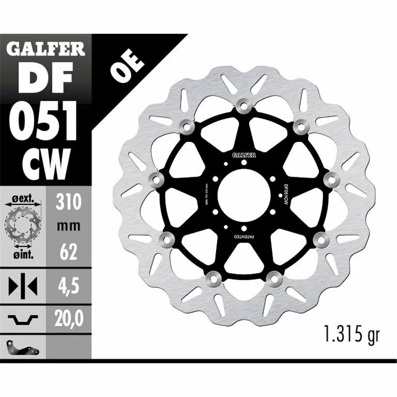 Galfer DF051CW Bremsscheibe Wave Schwimmend