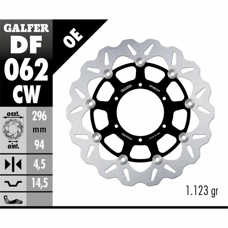 Galfer DF062CW Disque de Frein Wave Flottant