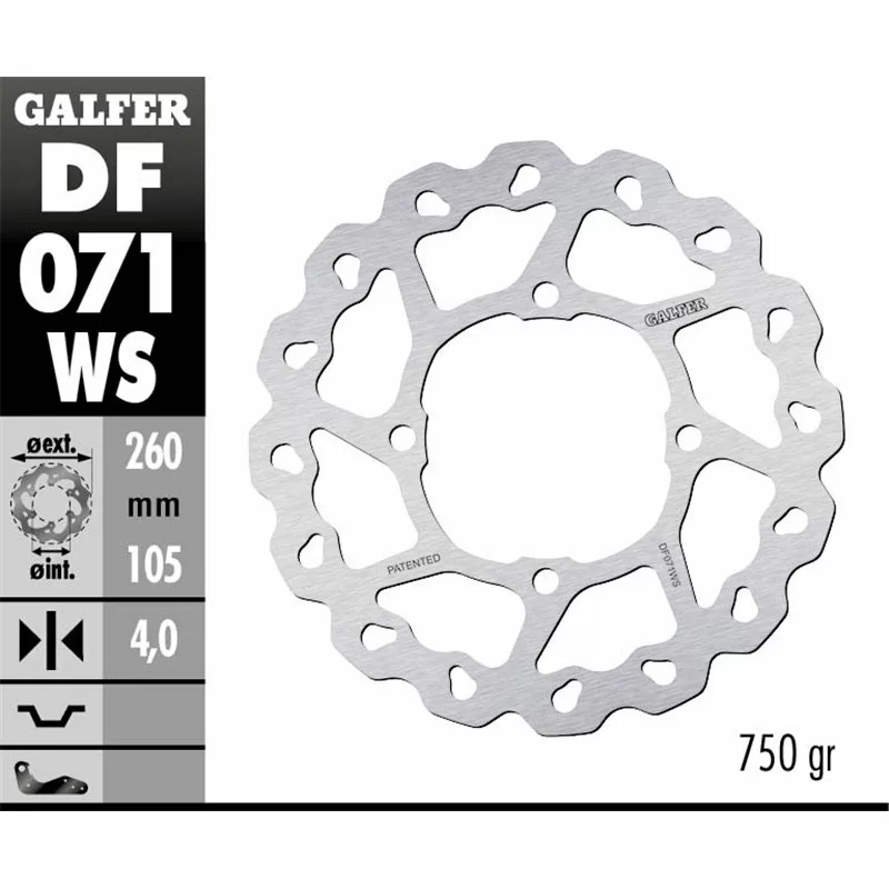 Galfer DF071WS Bremsscheibe Wave Fixiert