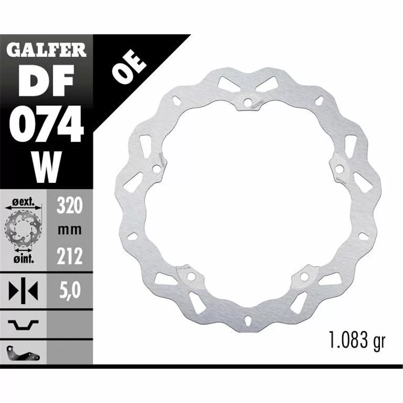 Galfer DF074W Bremsscheibe Wave Fixiert