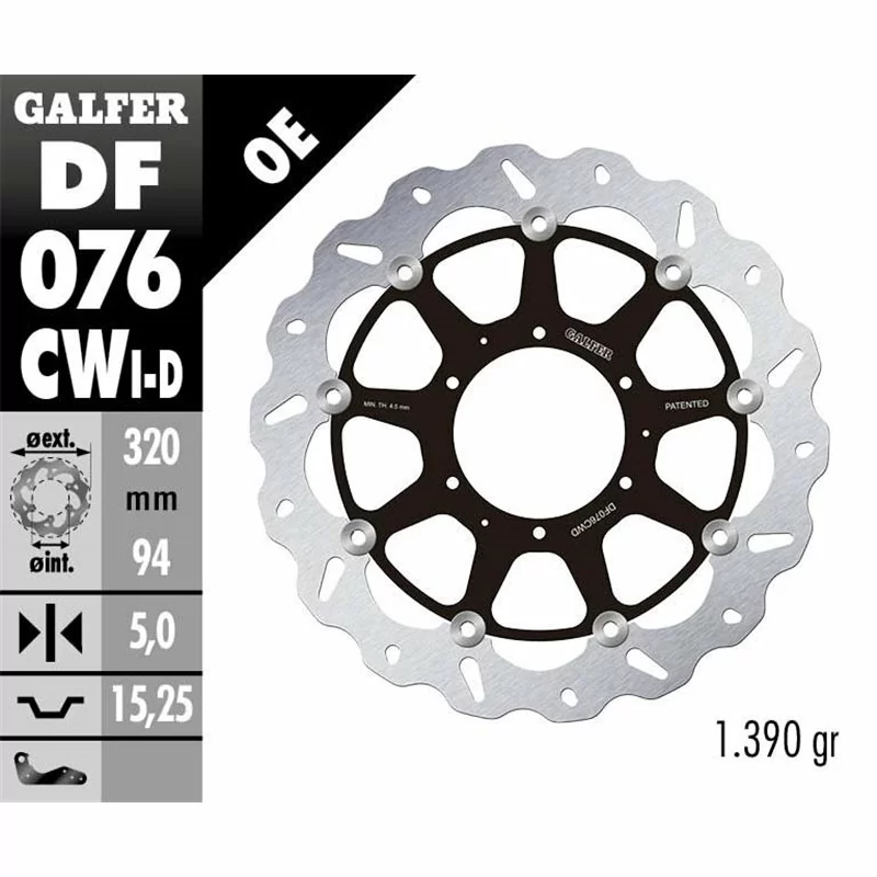 Galfer DF076CWD Disque de Frein Wave Flottant