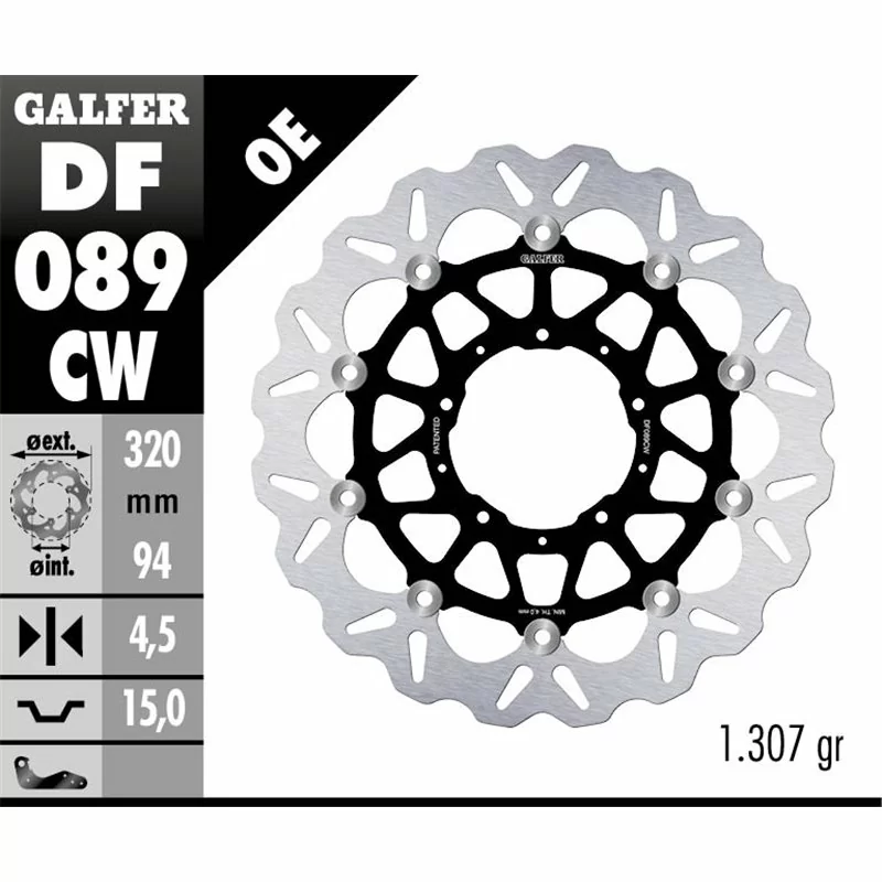 Galfer DF089CW Bremsscheibe Wave Schwimmend