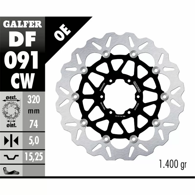 Galfer DF091CW Bremsscheibe Wave Schwimmend