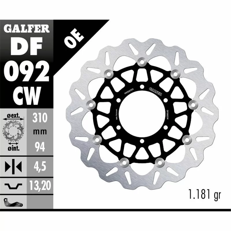 Galfer DF092CW Disco de Freno Wave Flotante