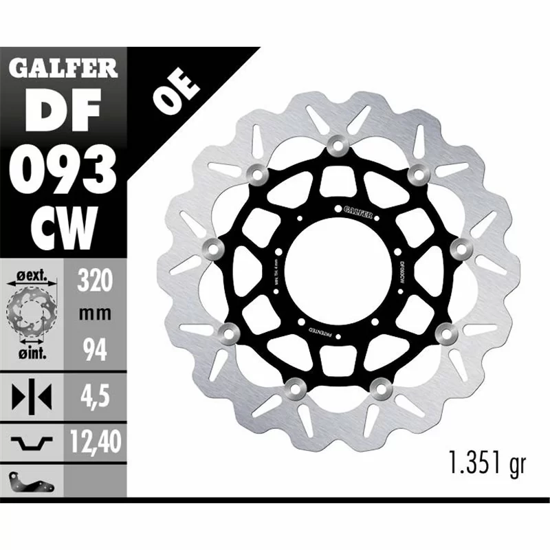 Galfer DF093CW Bremsscheibe Wave Schwimmend