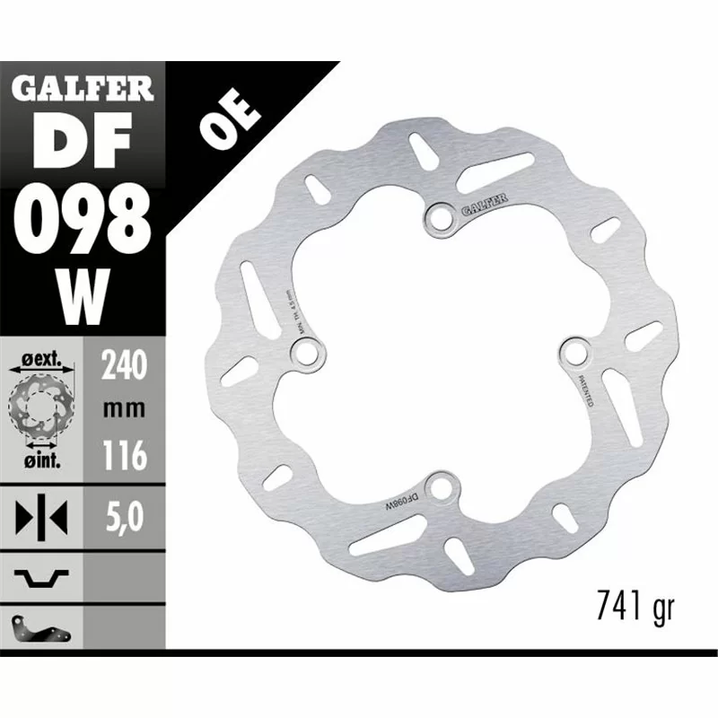 Galfer DF098W Bremsscheibe Wave Fixiert