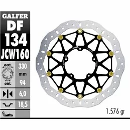 Galfer DF134JCW160G03 Brake Disc Wave Floatech