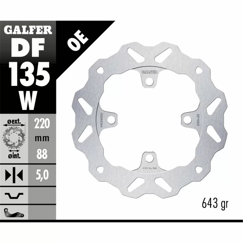 Galfer DF135W Brake Disco Wave Fixed