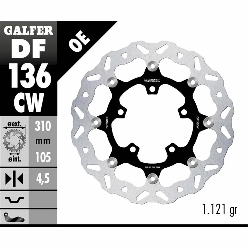 Galfer DF136CW Brake Disc Wave Floating