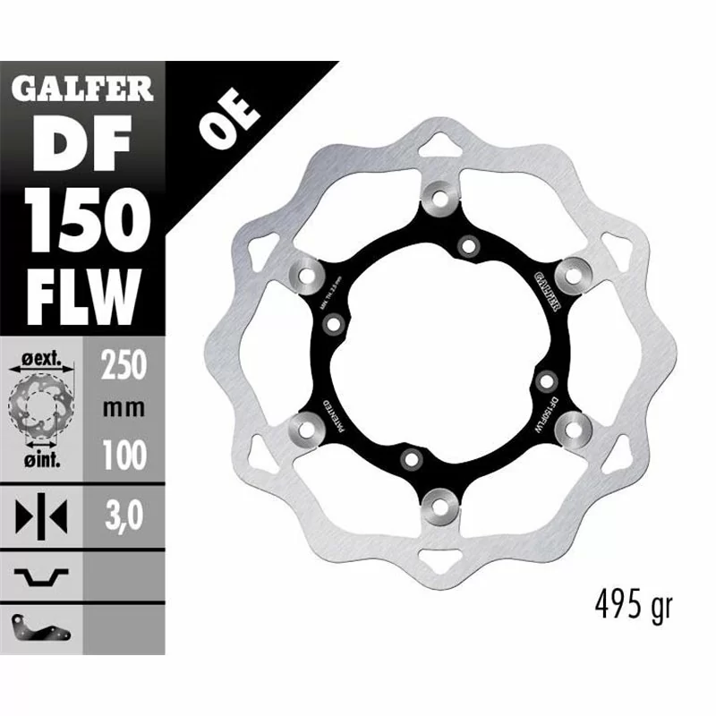 Galfer DF150FLW Disque de Frein Wave Flottant