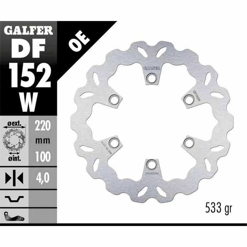 Galfer DF152W Bremsscheibe Wave Fixiert