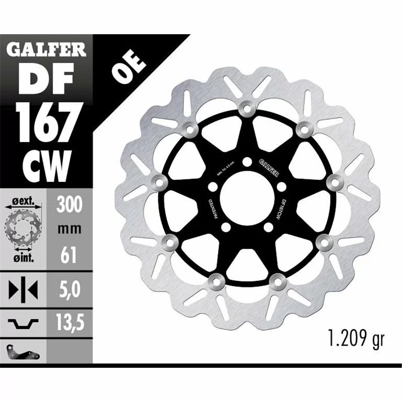 Galfer DF167CW Disque de Frein Wave Flottant