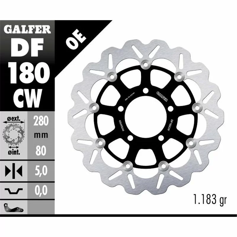 Galfer DF180CW Brake Disc Wave Floating