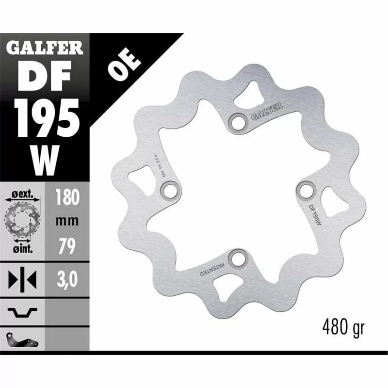 Galfer DF195W Disque De Frein Wave Fixe