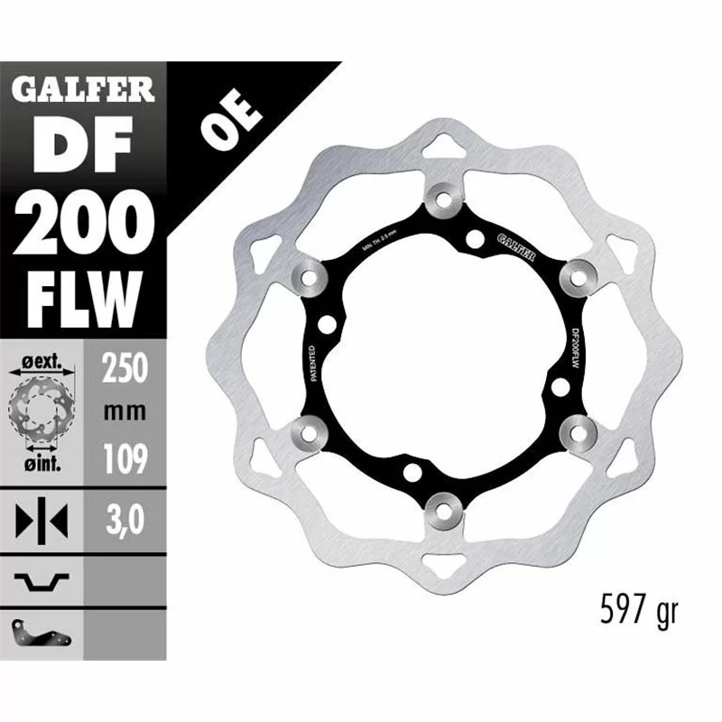 Galfer DF200FLW Disque de Frein Wave Flottant