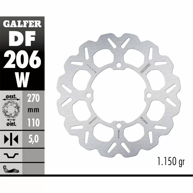 Galfer DF206W Brake Disco Wave Fixed