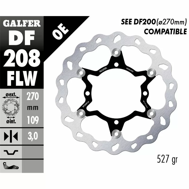 Galfer DF208FLW Disco Freno Wave Flottante