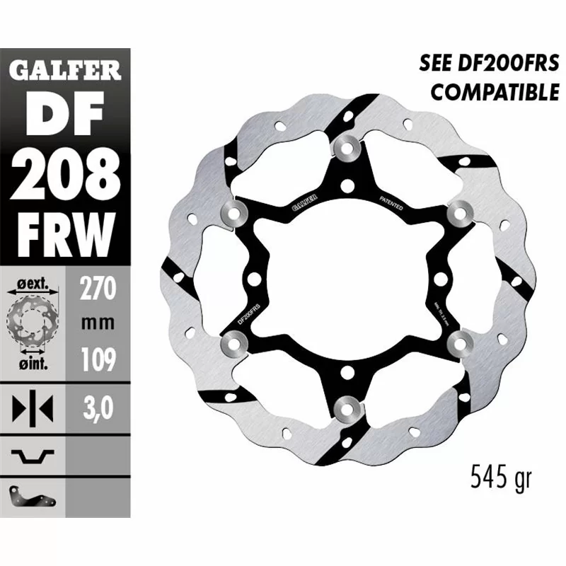 Galfer DF208FRW Brake Disc Wave Floating