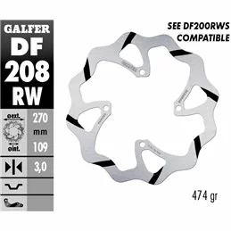 Galfer DF208RW Brake Disco Wave Fixed