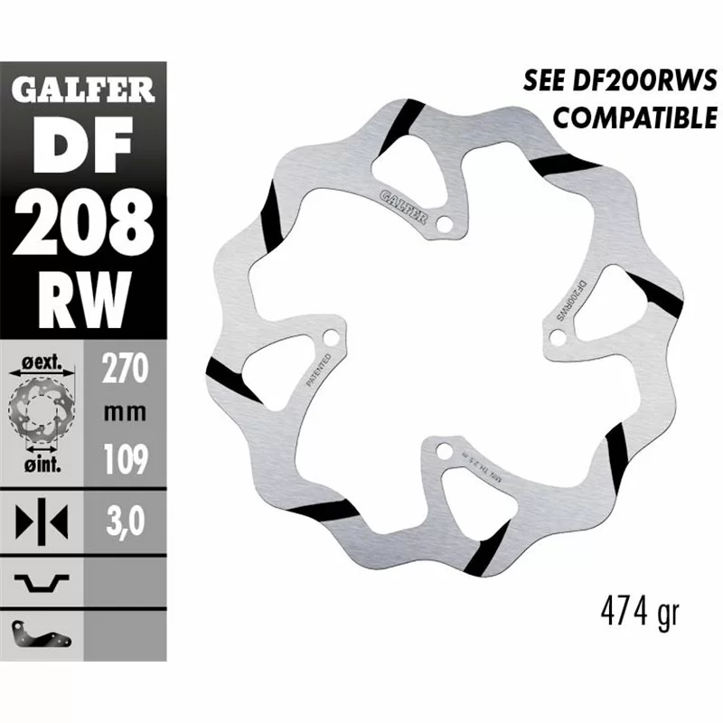 Galfer DF208RW Disque De Frein Wave Fixe