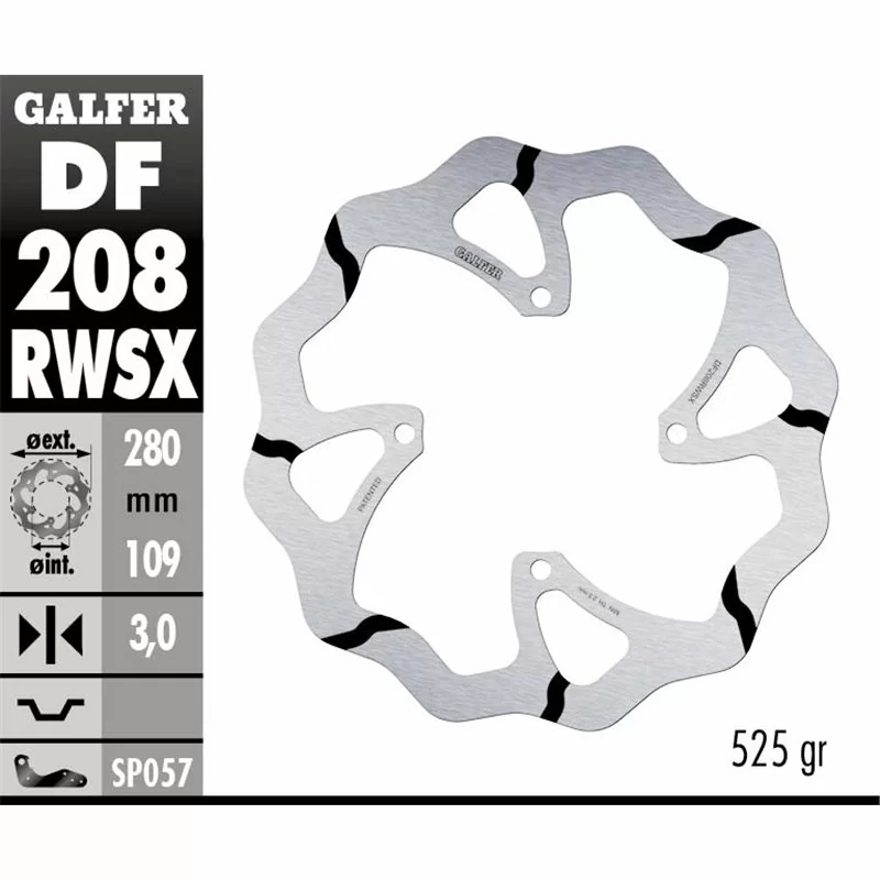 Galfer DF208RWSX Brake Disco Wave Fixed