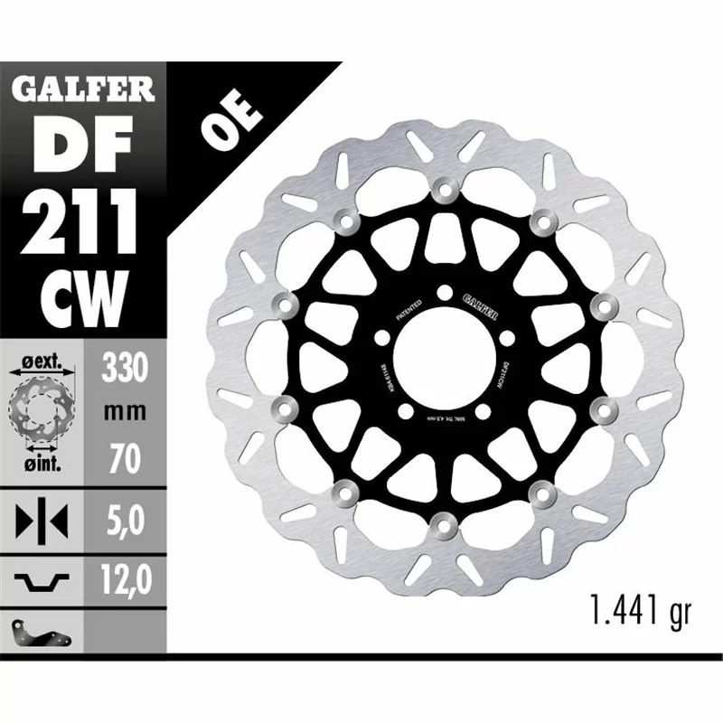 Galfer DF211CW Disque de Frein Wave Flottant