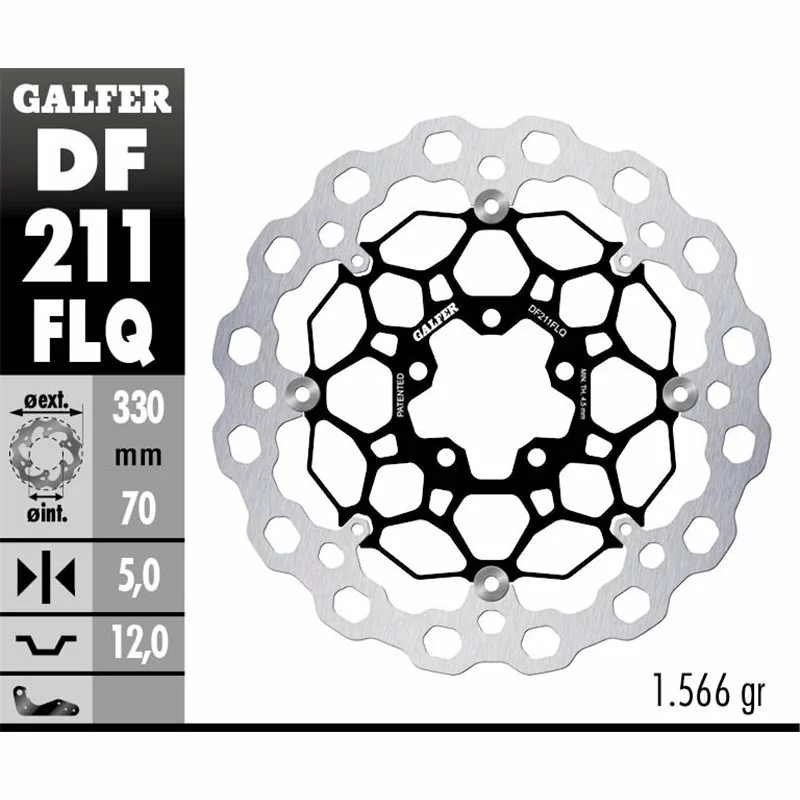 Galfer DF211FLQ Bremsscheibe Wave Schwimmend