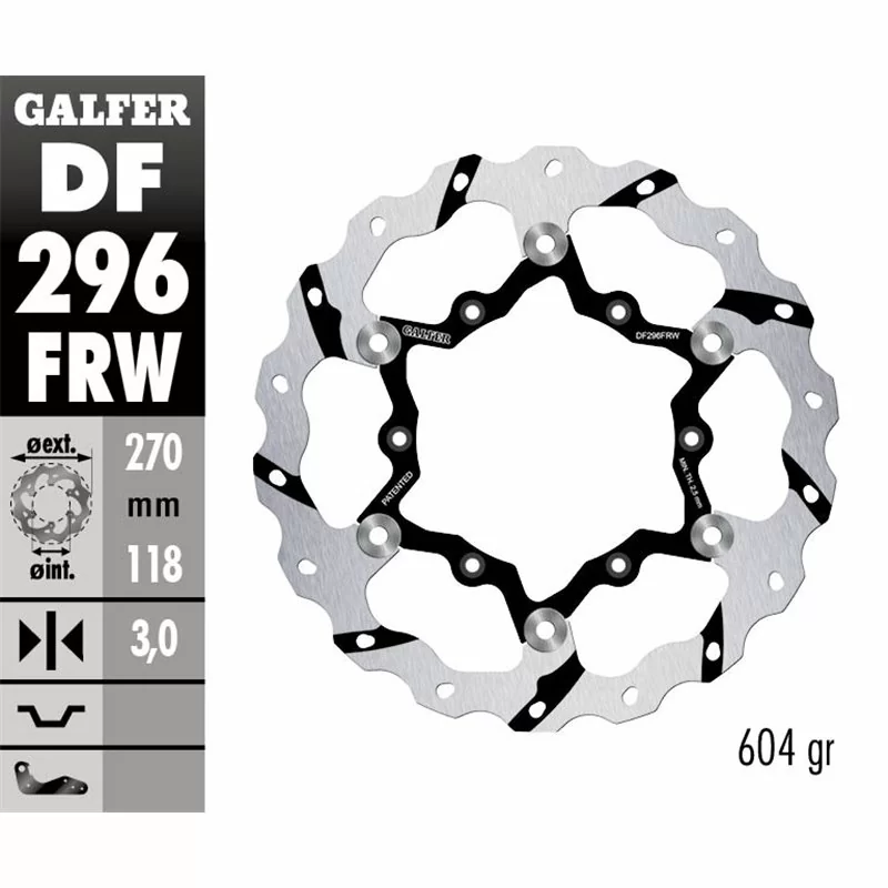 Galfer DF296FRW Brake Disc Wave Floating