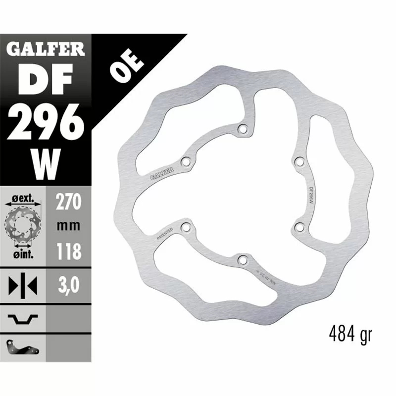 Galfer DF296W Brake Disco Wave Fixed