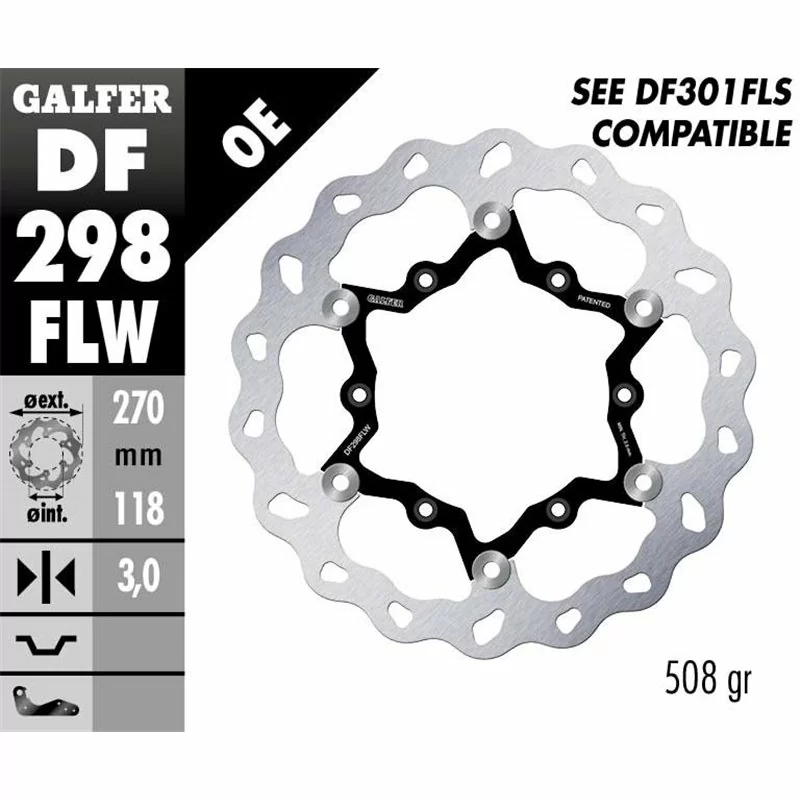 Galfer DF298FLW Bremsscheibe Wave Schwimmend