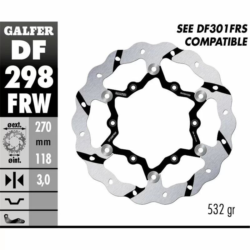 Galfer DF298FRW Brake Disc Wave Floating