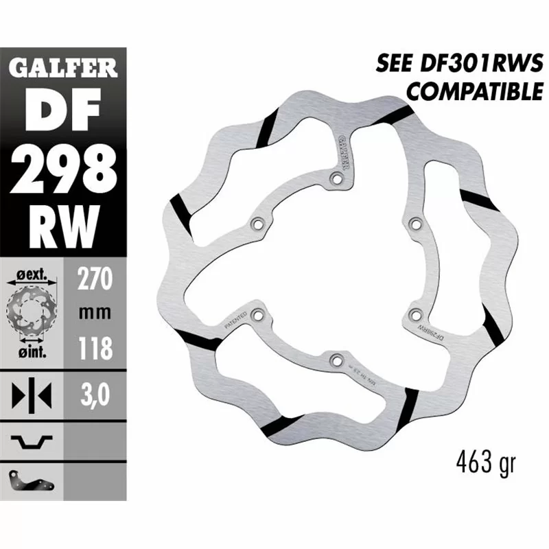 Galfer DF298RW Brake Disco Wave Fixed