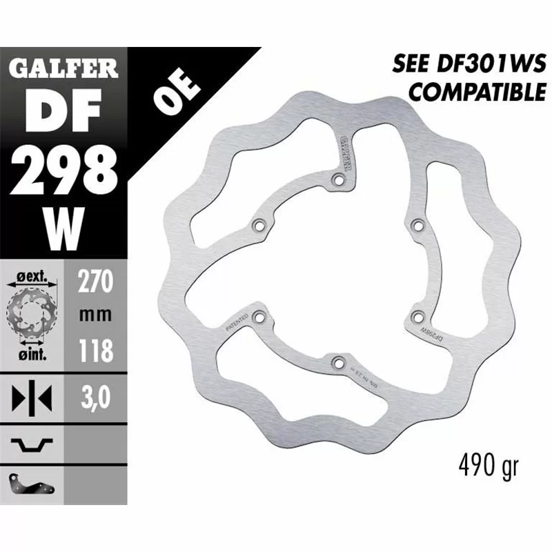 Galfer DF298W Bremsscheibe Wave Fixiert