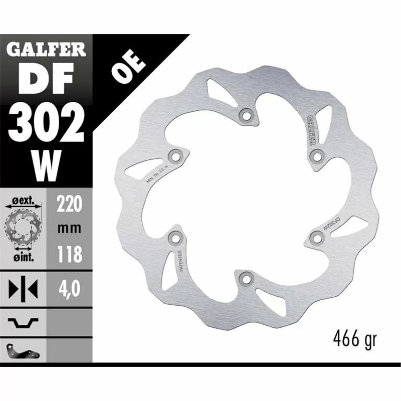 Galfer DF302W Disque De Frein Wave Fixe