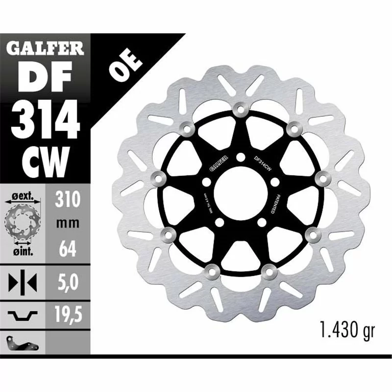 Galfer DF314CW Disque de Frein Wave Flottant