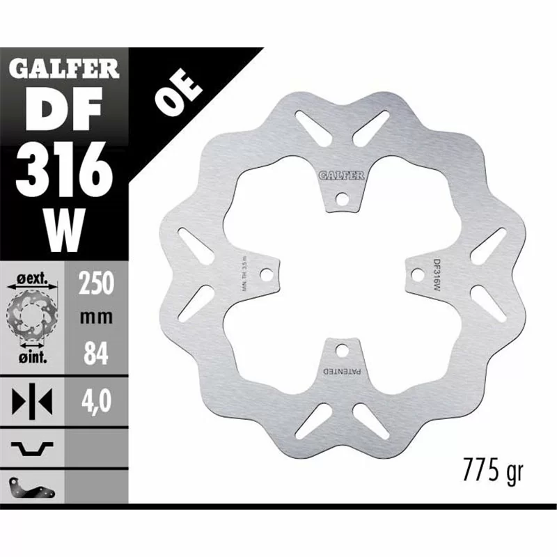 Galfer DF316W Brake Disco Wave Fixed