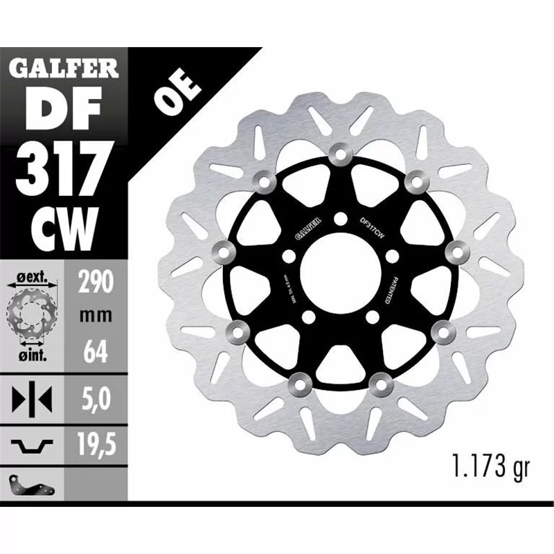 Galfer DF317CW Disco de Freno Wave Flotante