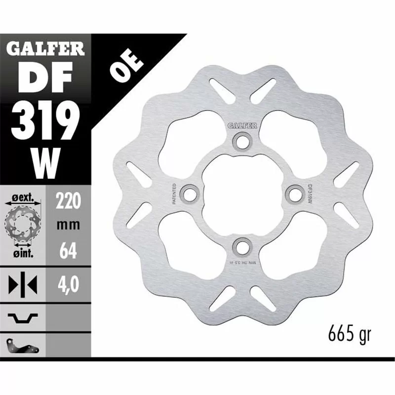 Galfer DF319W Disque De Frein Wave Fixe