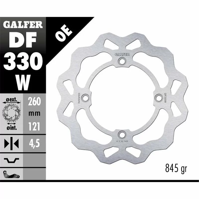 Galfer DF330W Brake Disco Wave Fixed