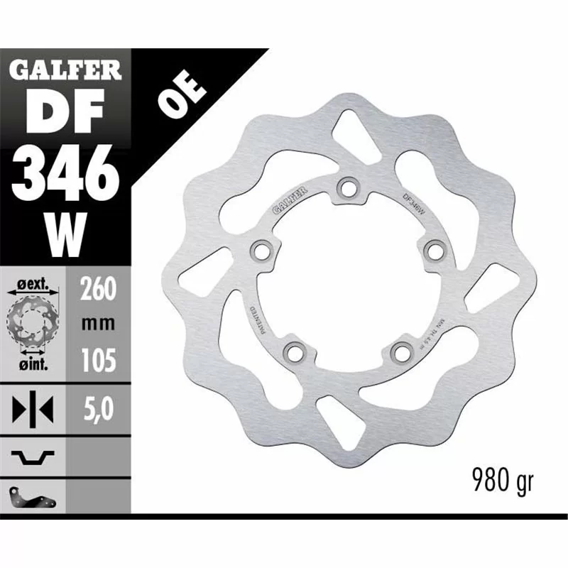 Galfer DF346W Brake Disco Wave Fixed