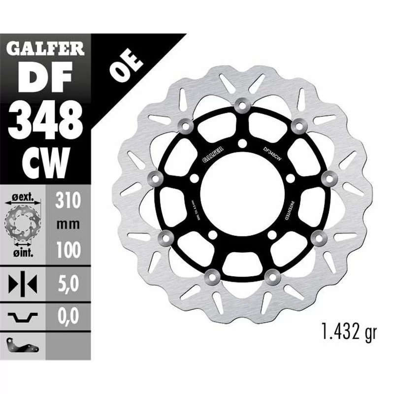 Galfer DF348CW Brake Disc Wave Floating